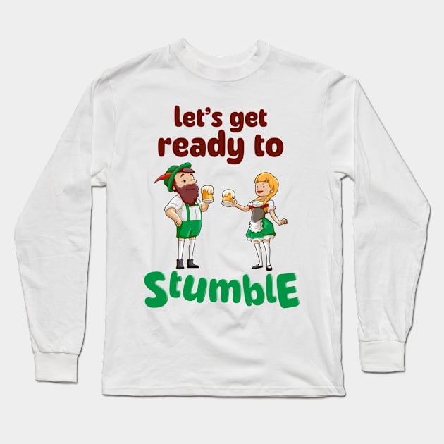 Funny St Patricks Day Shirt | Lets Stumble Long Sleeve T-Shirt by Gawkclothing